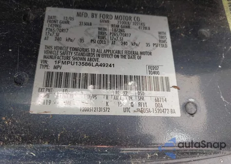 2006 Ford Expedition Xls from USA, damaged, VIN 1FMPU13586LA49241